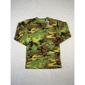 Rothco‎ Woodland Camo Shirt Mens M Long Sleeve Crew Neck Outdoors Hunting
